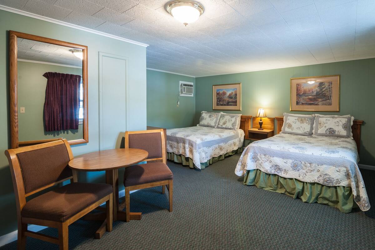 Double Room, 2 Double Beds, Mountain View | Desk, iron/ironing board (on request), WiFi (free), bed sheets