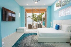 奢華別墅, 6 間臥室, 私人泳池, 海灘景 | 房內夾萬、熨斗/熨衫板、免費 Wi-Fi、床單