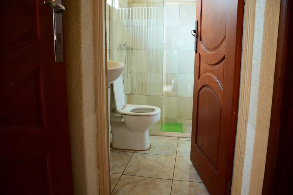 separate bathtub and shower, hydromassage showerhead, free toiletries