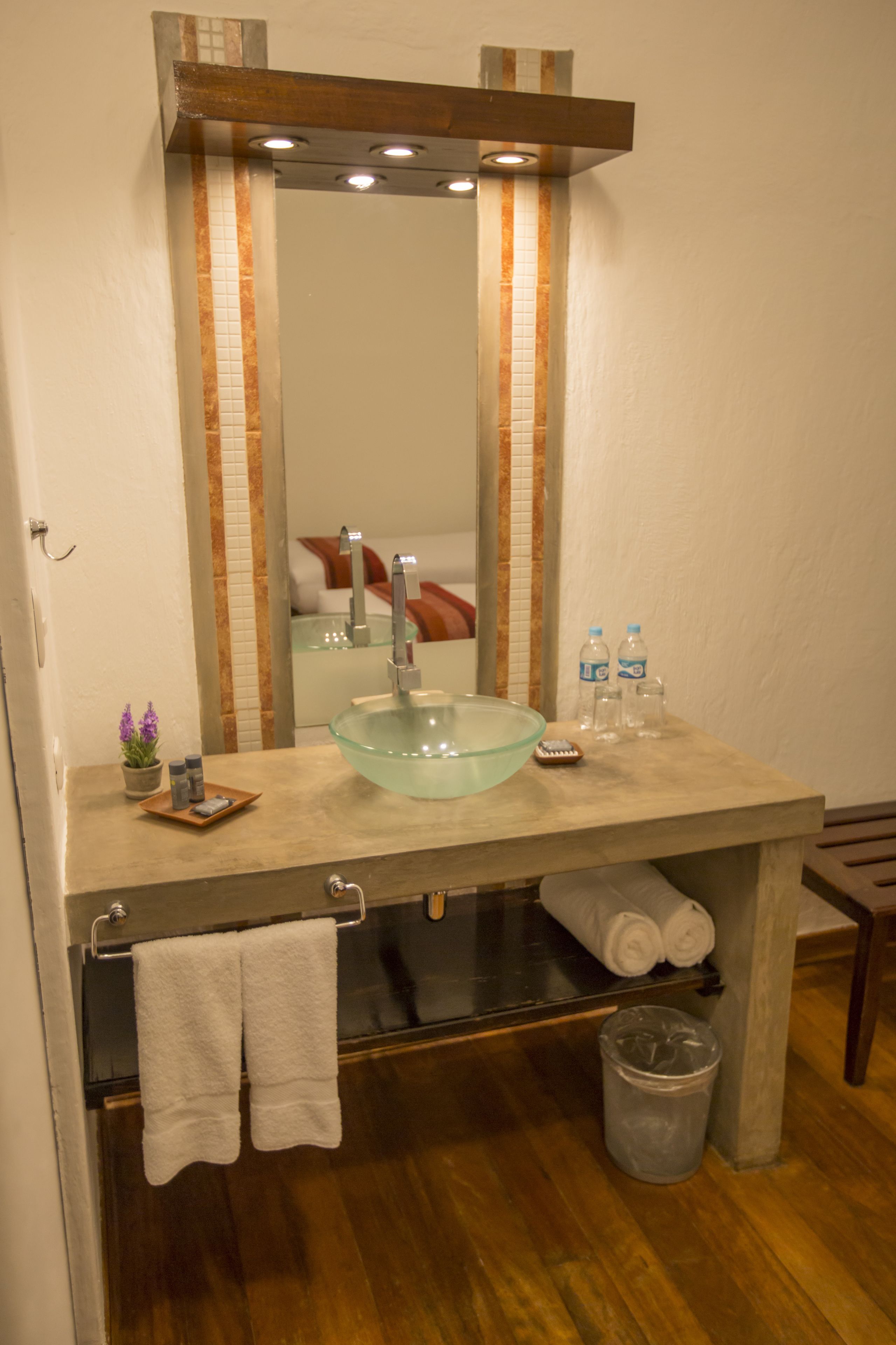 standard double room | bathroom | hair dryer, towels