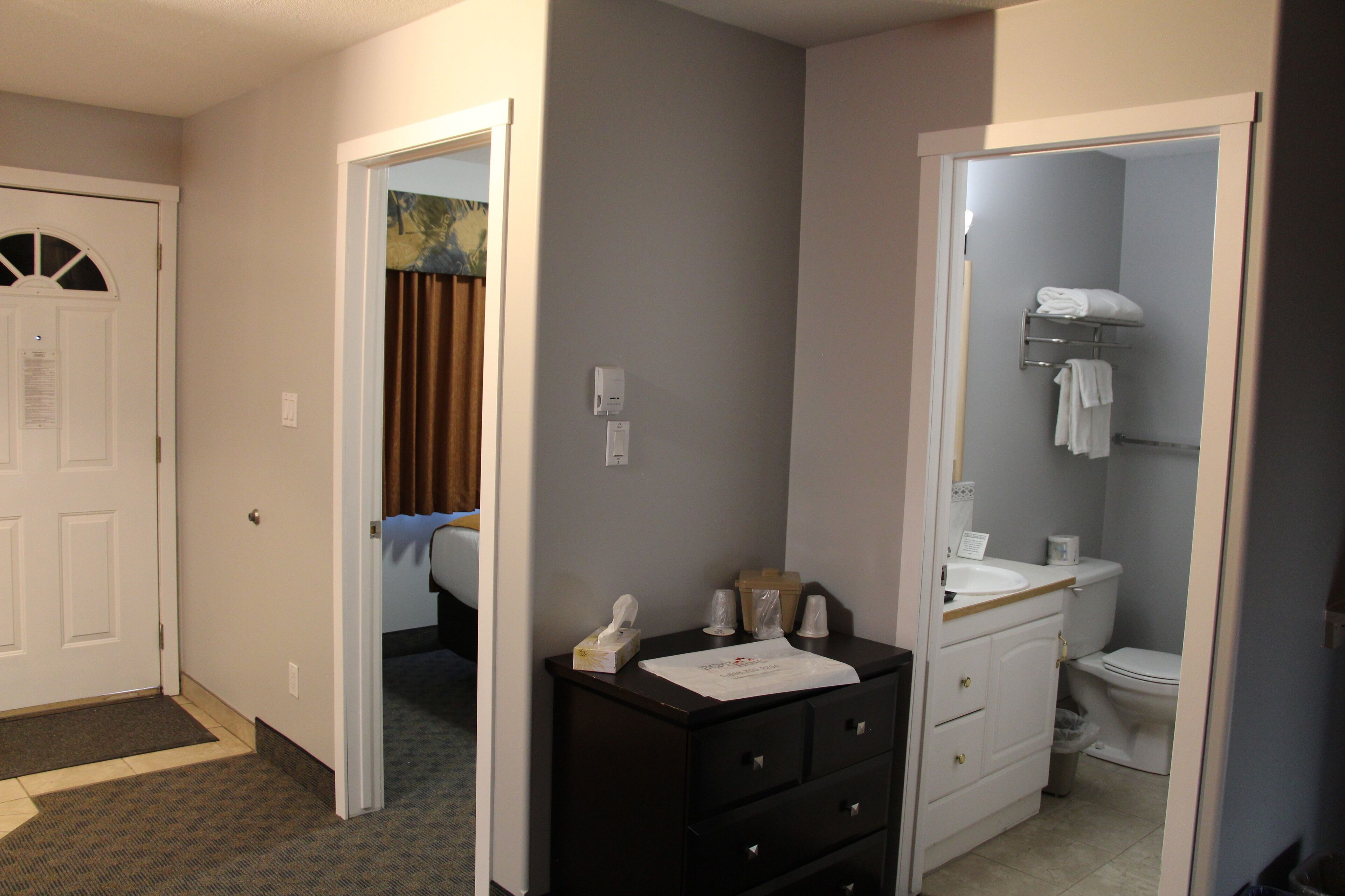 down duvets, pillow-top beds, desk, laptop workspace