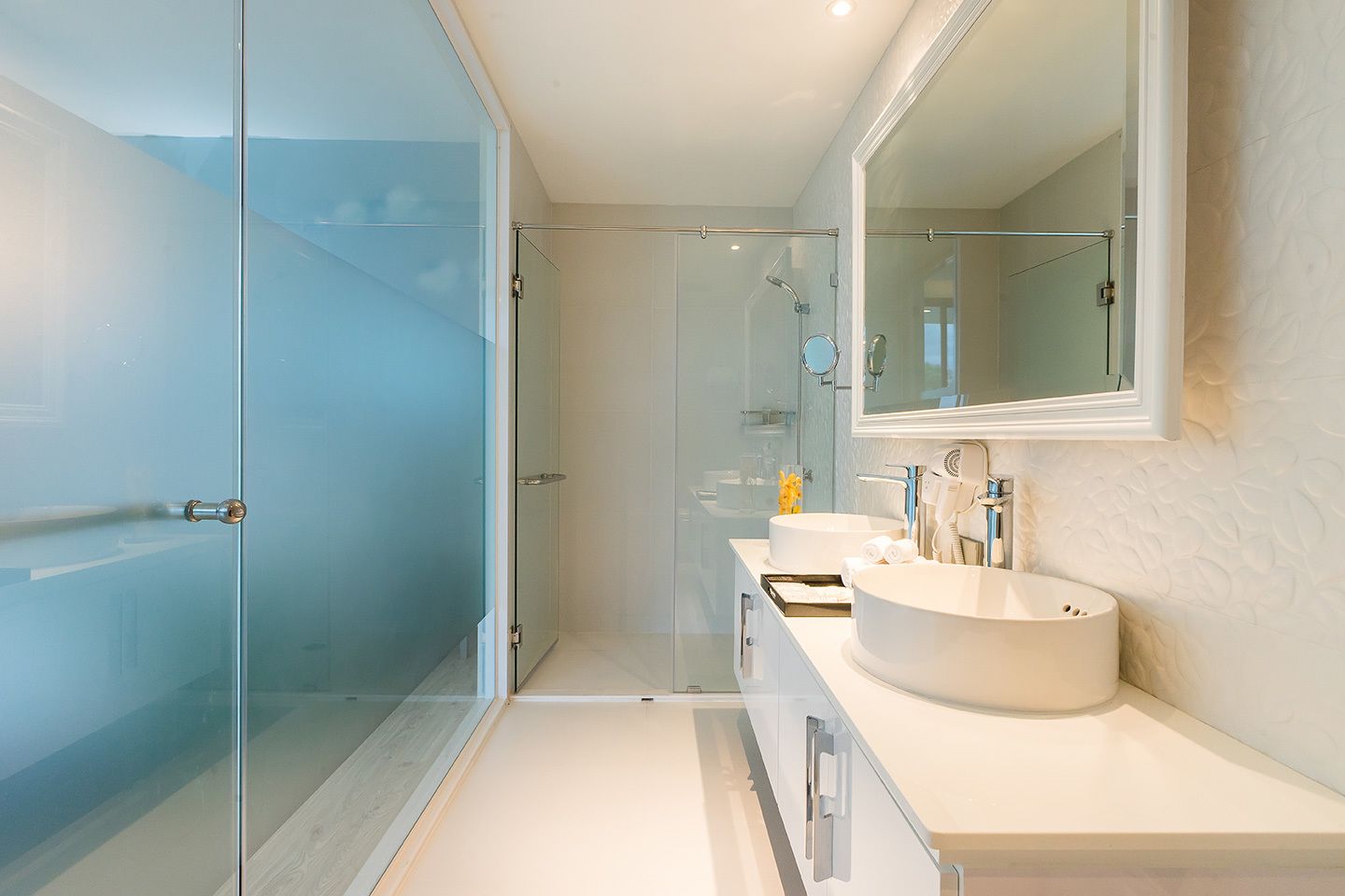 my vimarn suite | bathroom | shower, rainfall showerhead, free toiletries, hair dryer