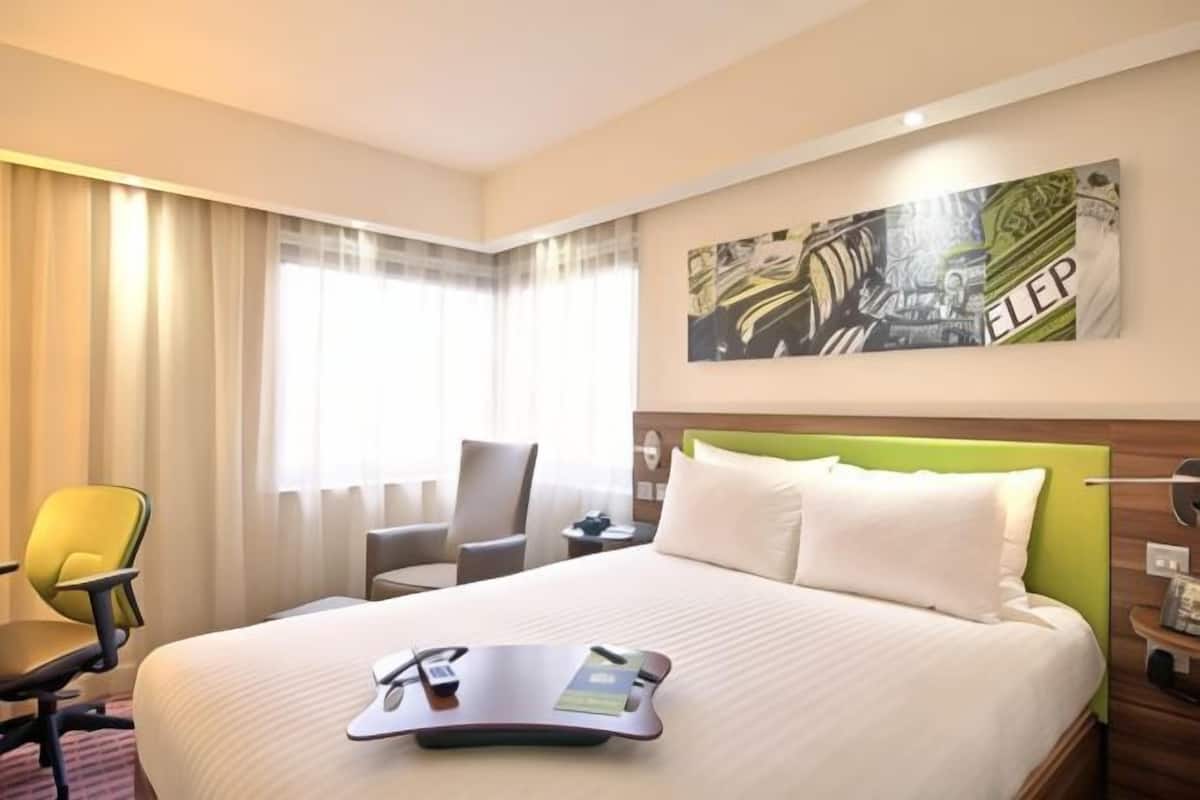 In-room safe, desk, laptop workspace, blackout curtains