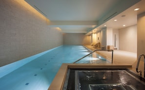 Indoor pool, open 6:00 AM to 10 PM, sun loungers