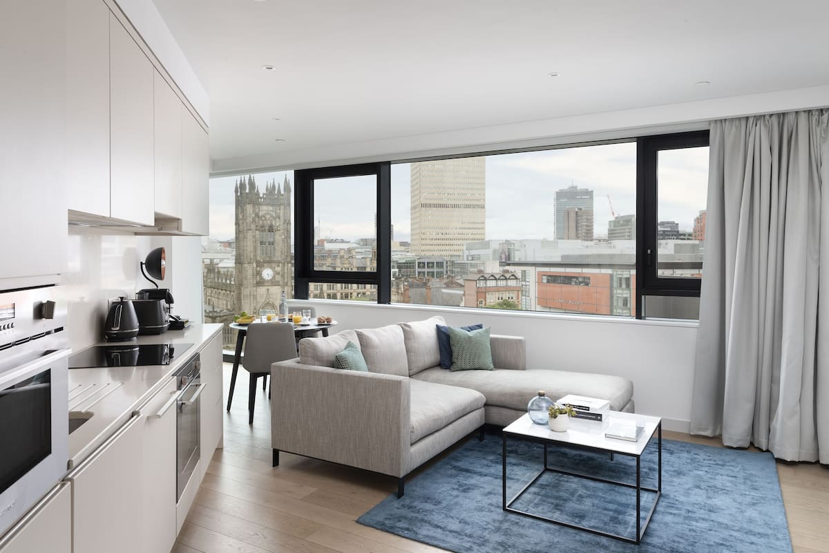 Premium Apartment, 1 Bedroom, City View | Living area | Flat-screen TV