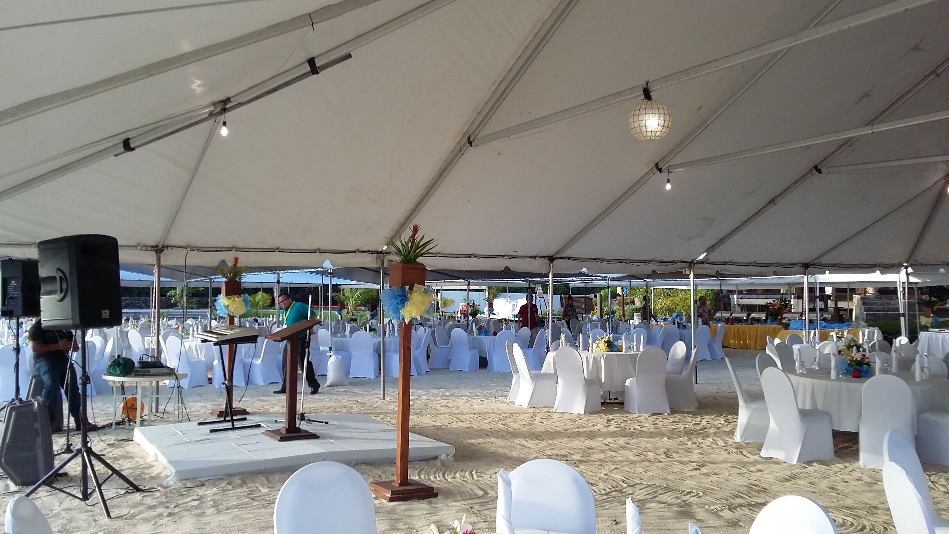 outdoor banquet area