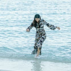 On the beach, scuba diving