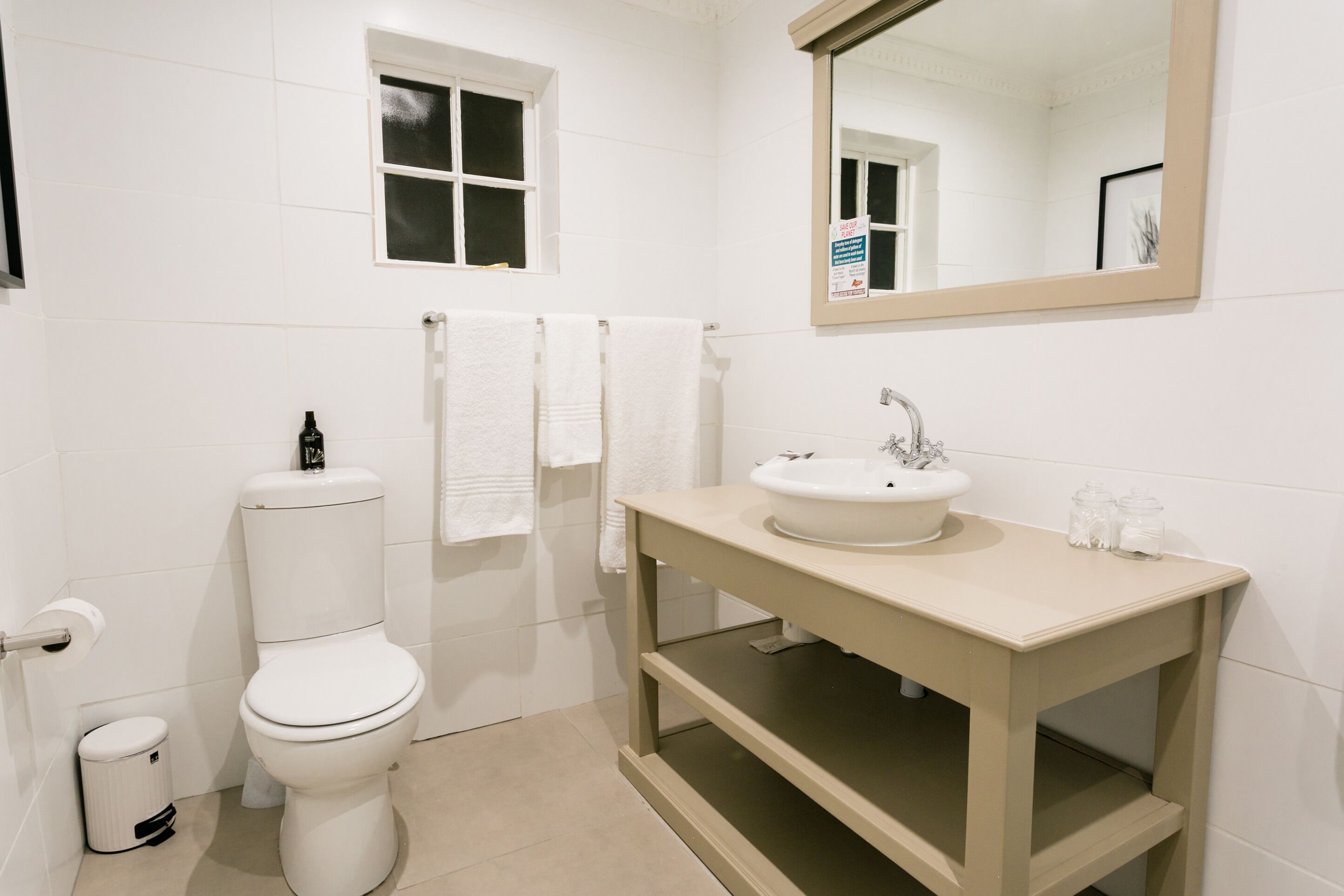executive suite with a shower, no fireplace | bathroom | hair dryer, towels, soap, shampoo