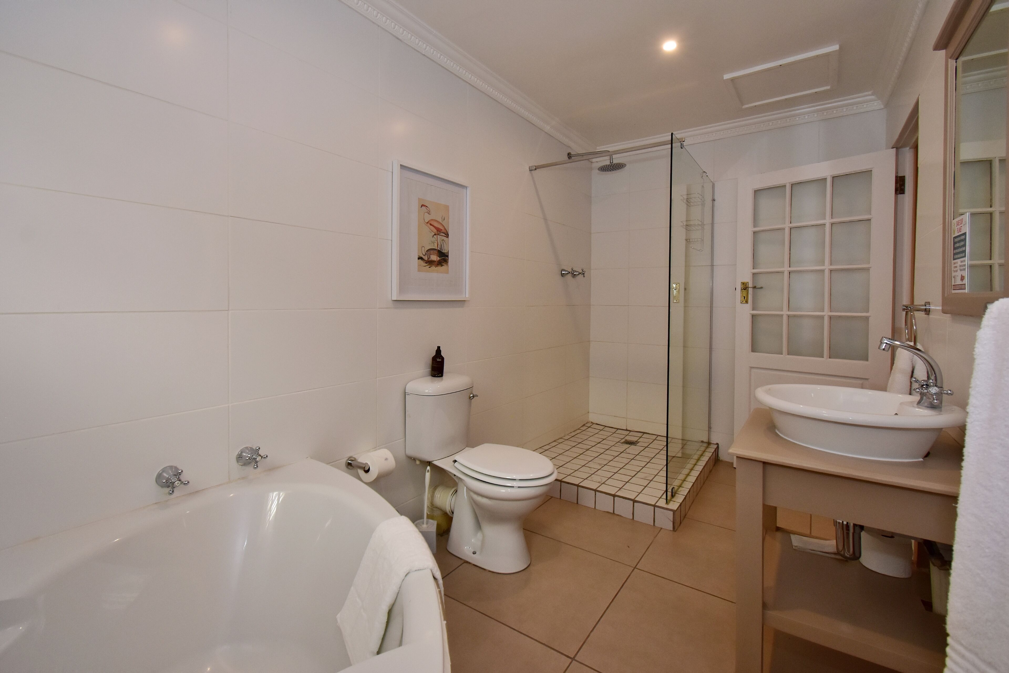 classic suite, fireplace | bathroom | hair dryer, towels, soap, shampoo