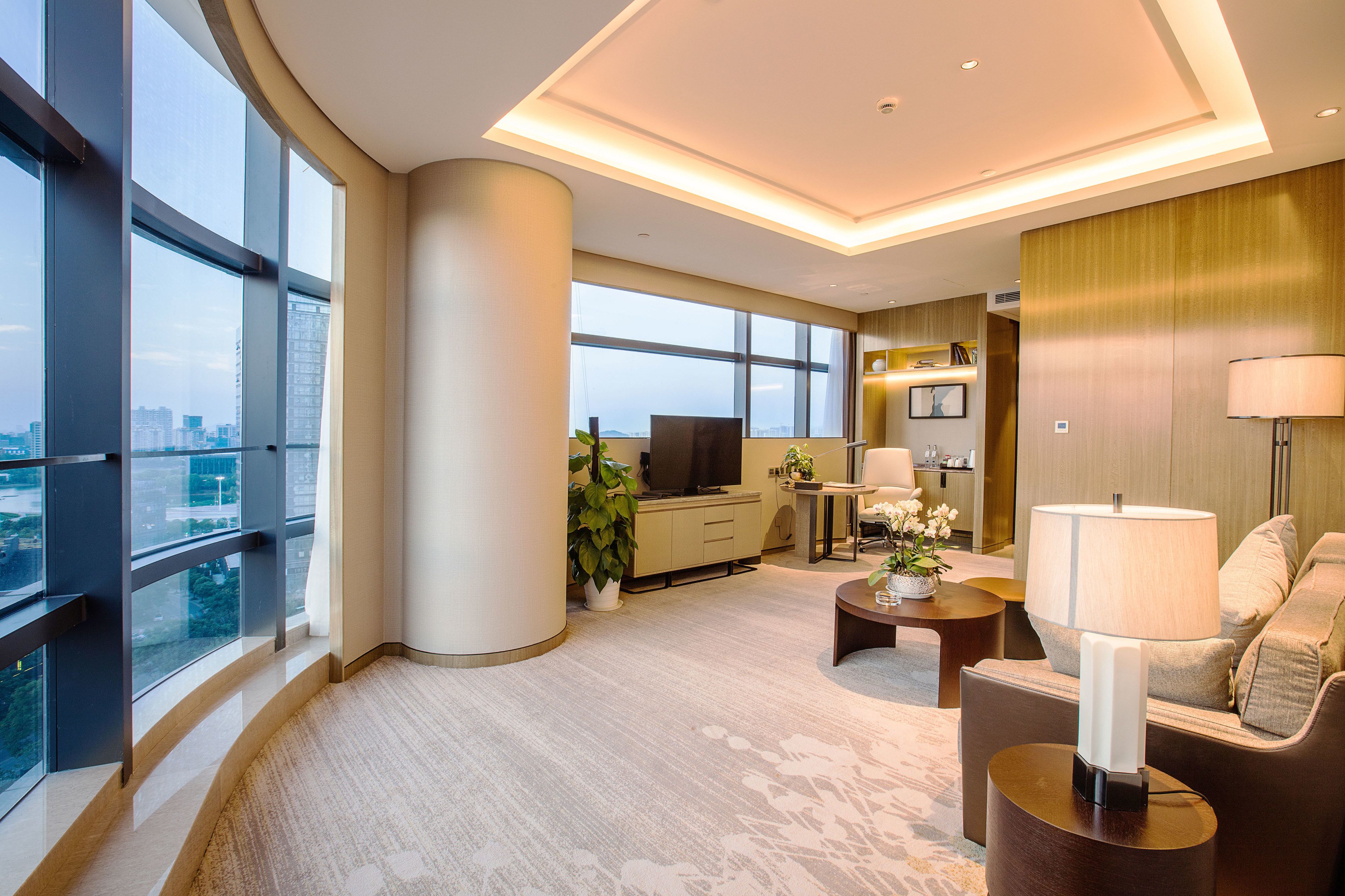 lake view suite | living area | led tv