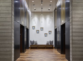 Hotel entrance and lobby at Limelight Hotel Denver