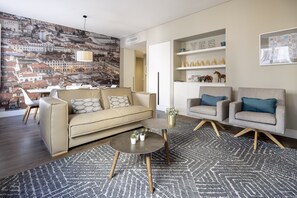 Superior Apartment, 3 Bedrooms | Living area | Flat-screen TV