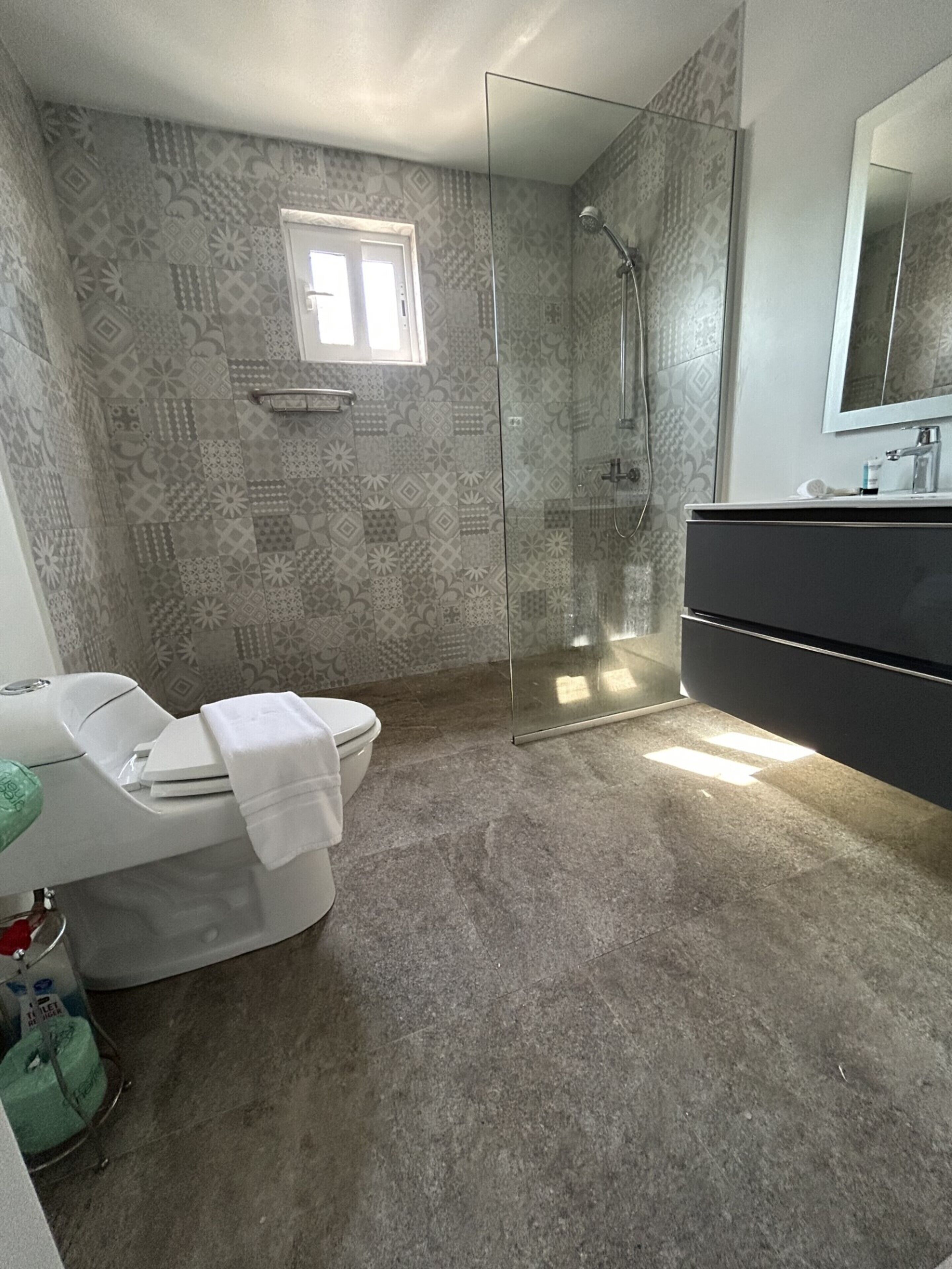 family apartment, 2 bedrooms, pool view | bathroom | shower, eco-friendly toiletries, hair dryer, towels