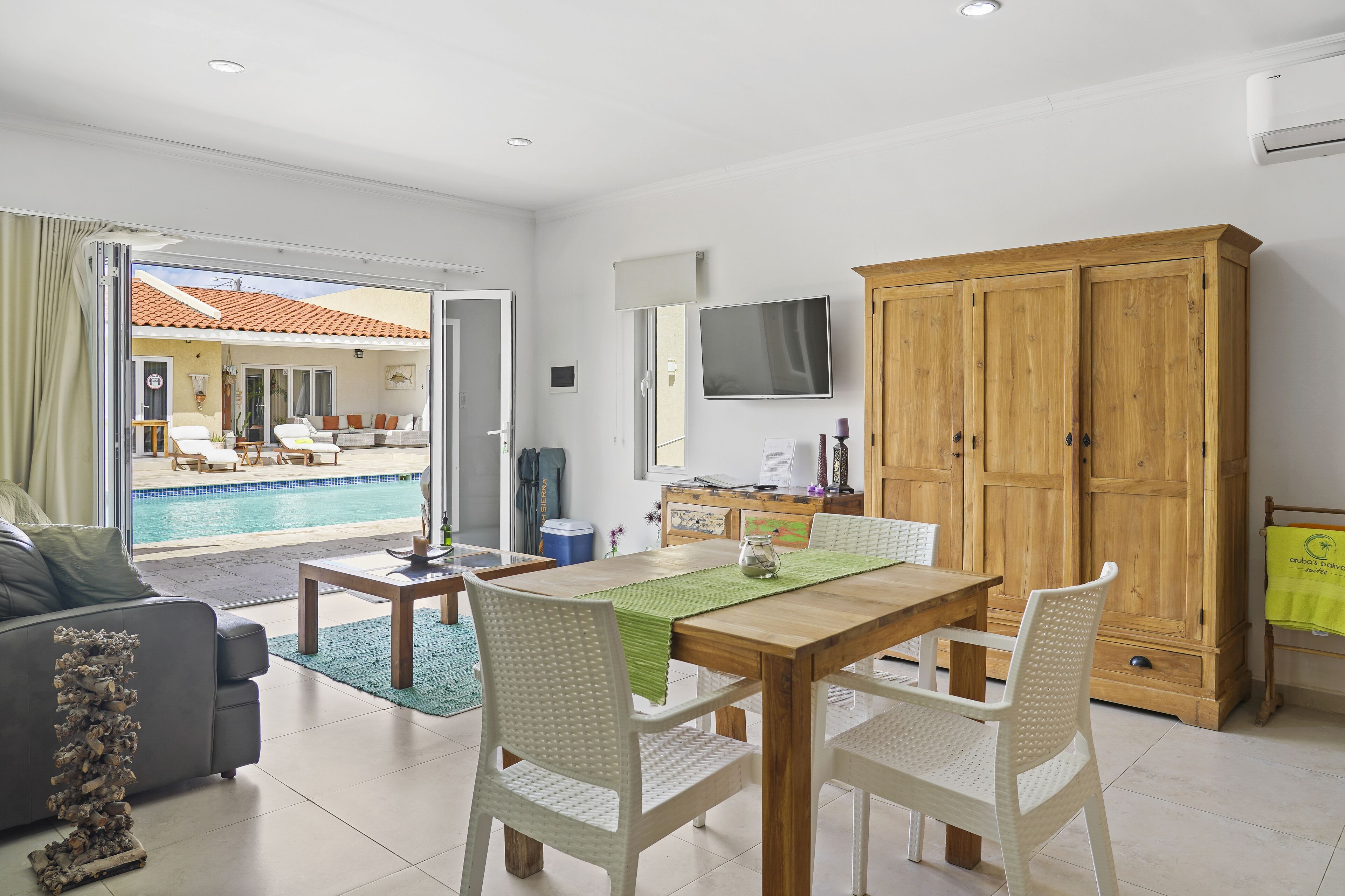family double room, refrigerator & microwave, poolside | 1 bedroom, premium bedding, down duvets, pillow-top beds