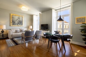 Deluxe Apartment, 1 Bedroom | Living area | Flat-screen TV, heated floors - Chiado Camões - Lisbon Best Apartments (Lisbon)