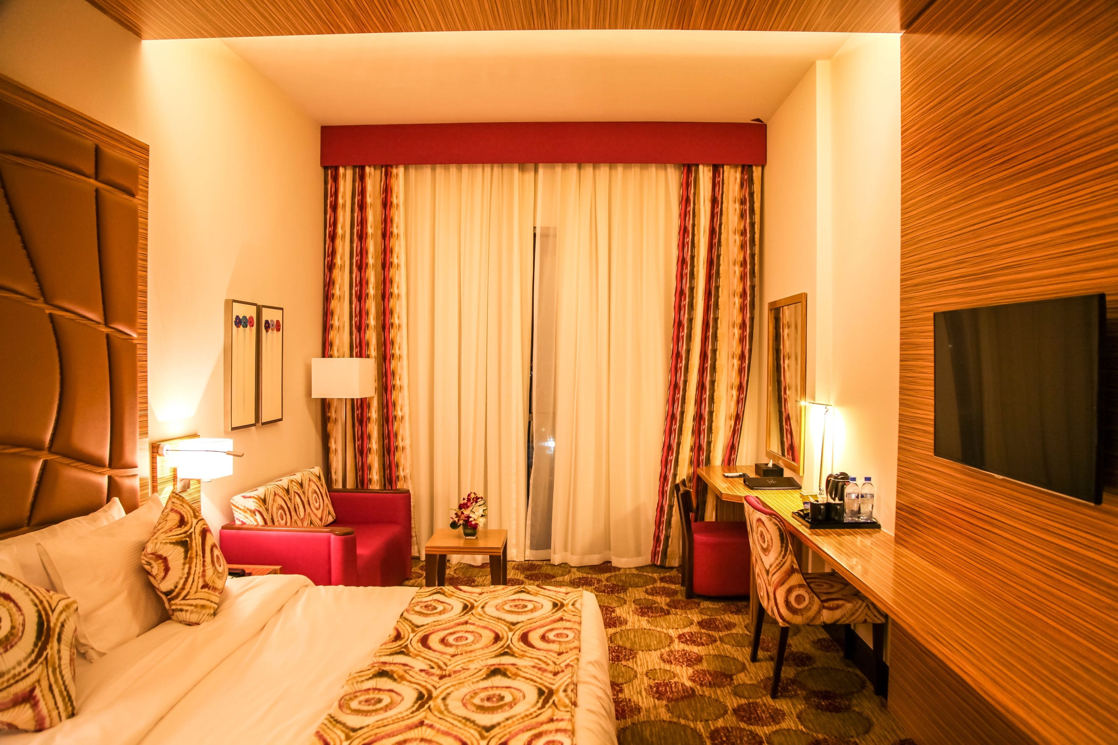 Egyptian cotton sheets, premium bedding, down duvets, minibar