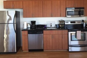Apartment, Multiple Beds | Private kitchen | Fridge, microwave, coffee/tea maker
