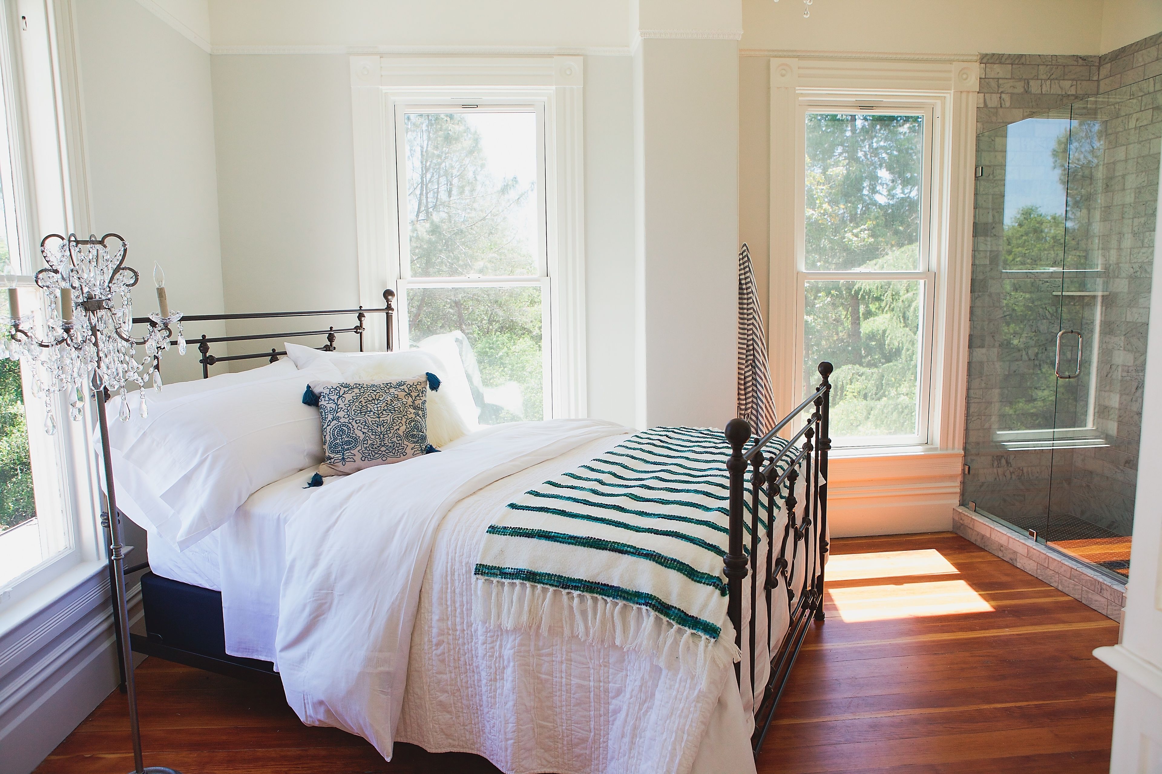 queen suite | premium bedding, pillow-top beds, individually decorated