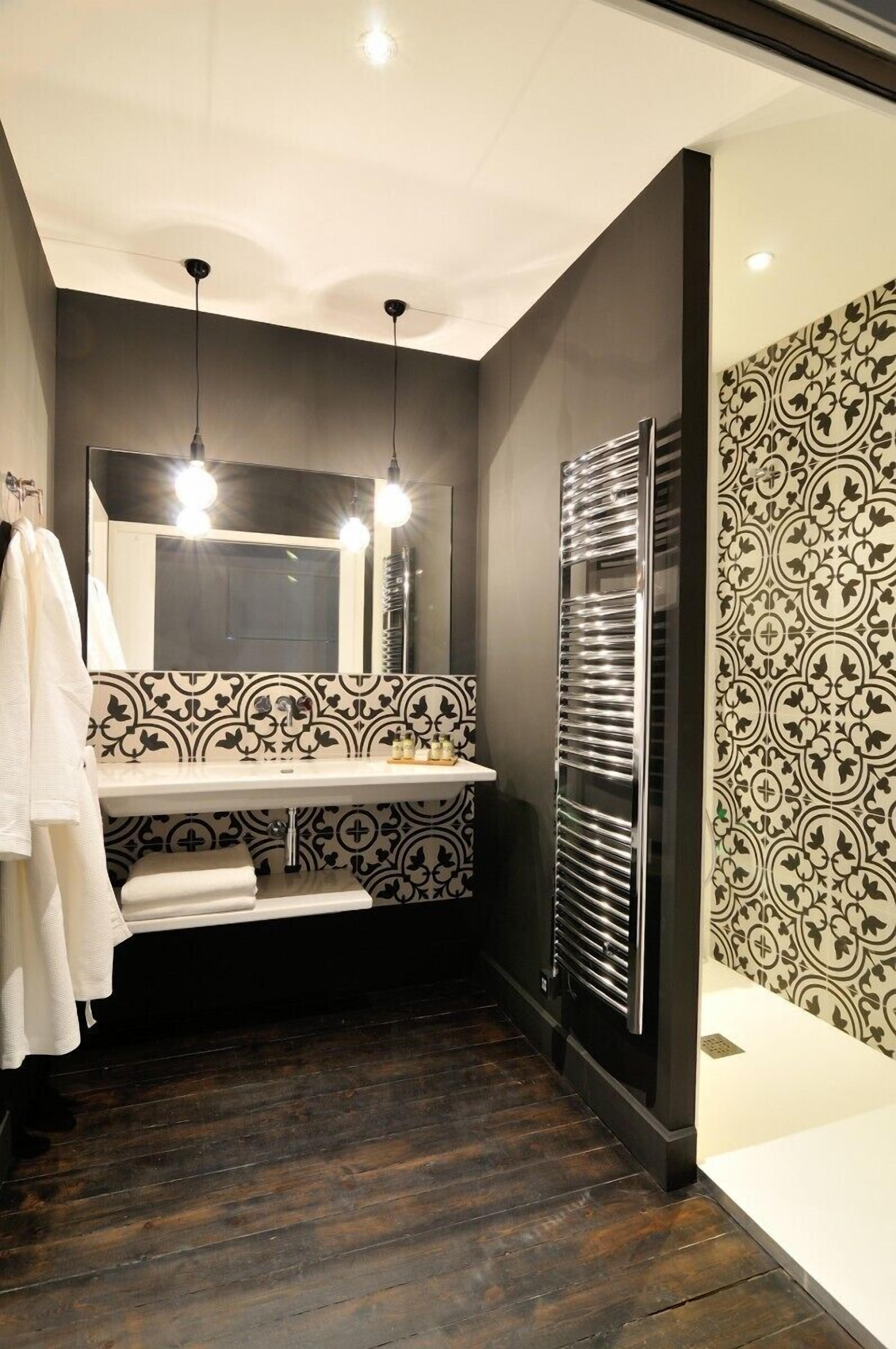grandes folies double or twin room | bathroom | hair dryer, bathrobes, slippers, towels