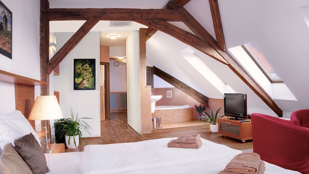 Superior Double Room, Bathtub (VIP room) | Minibar, in-room safe, iron/ironing board (on request) - Pension Baltazar Mikulov (Mikulov)