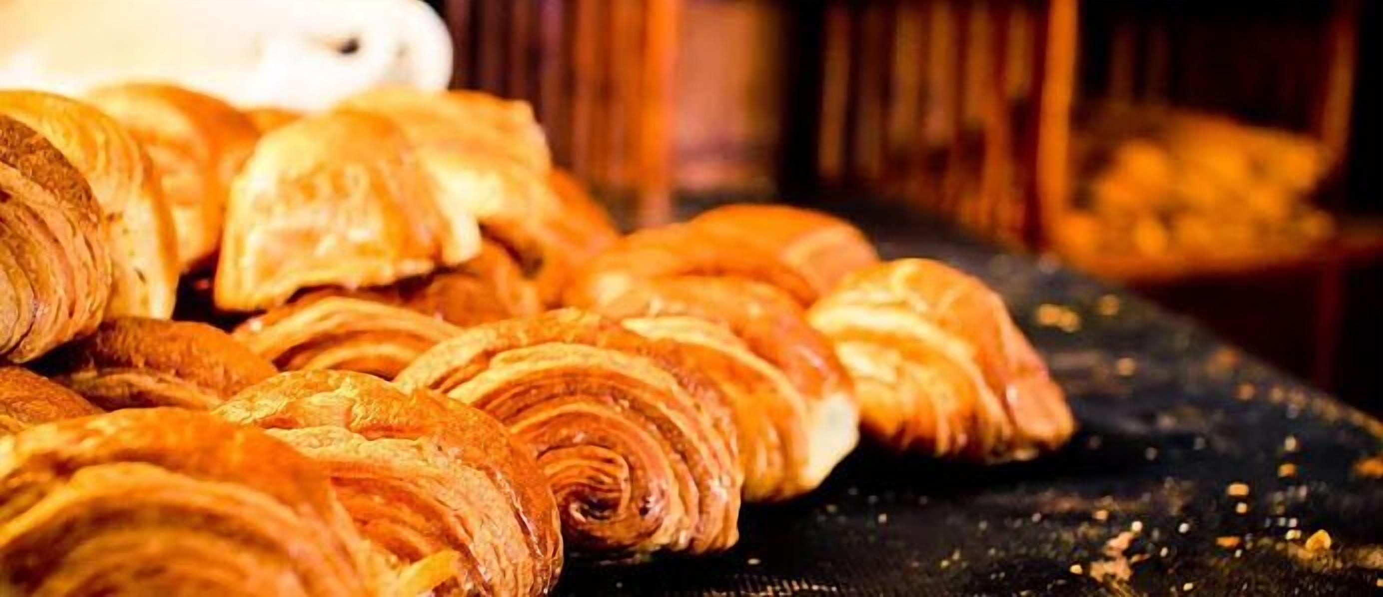A display of croissants.