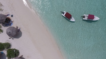 Private beach nearby, white sand