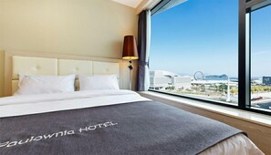 Double Room (Ocean View and City View, first come first serve upon booking) | View from room - Paulownia Hostel & Guest House (Yeosu)