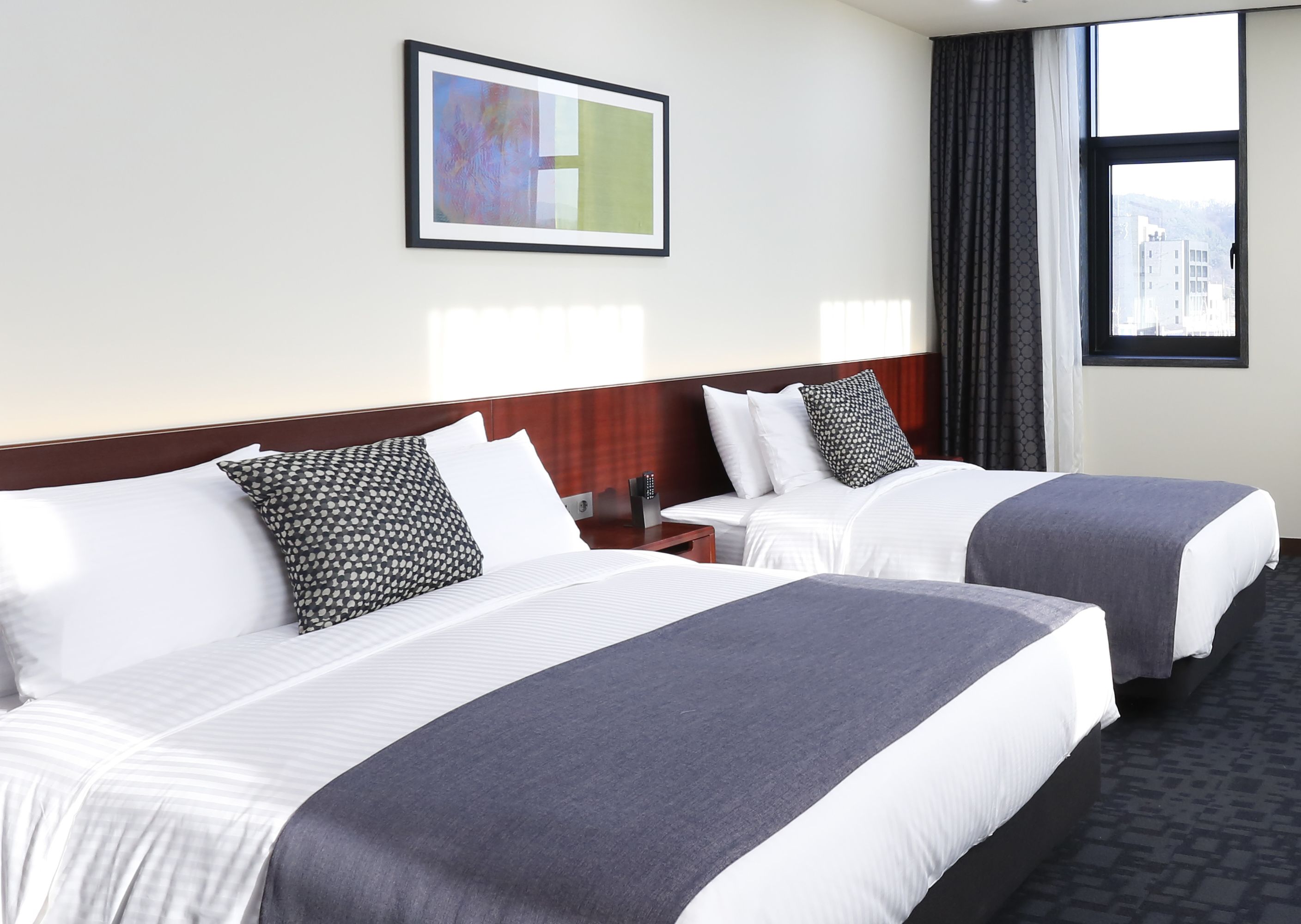 family twin room | in-room safe, desk, blackout curtains, soundproofing