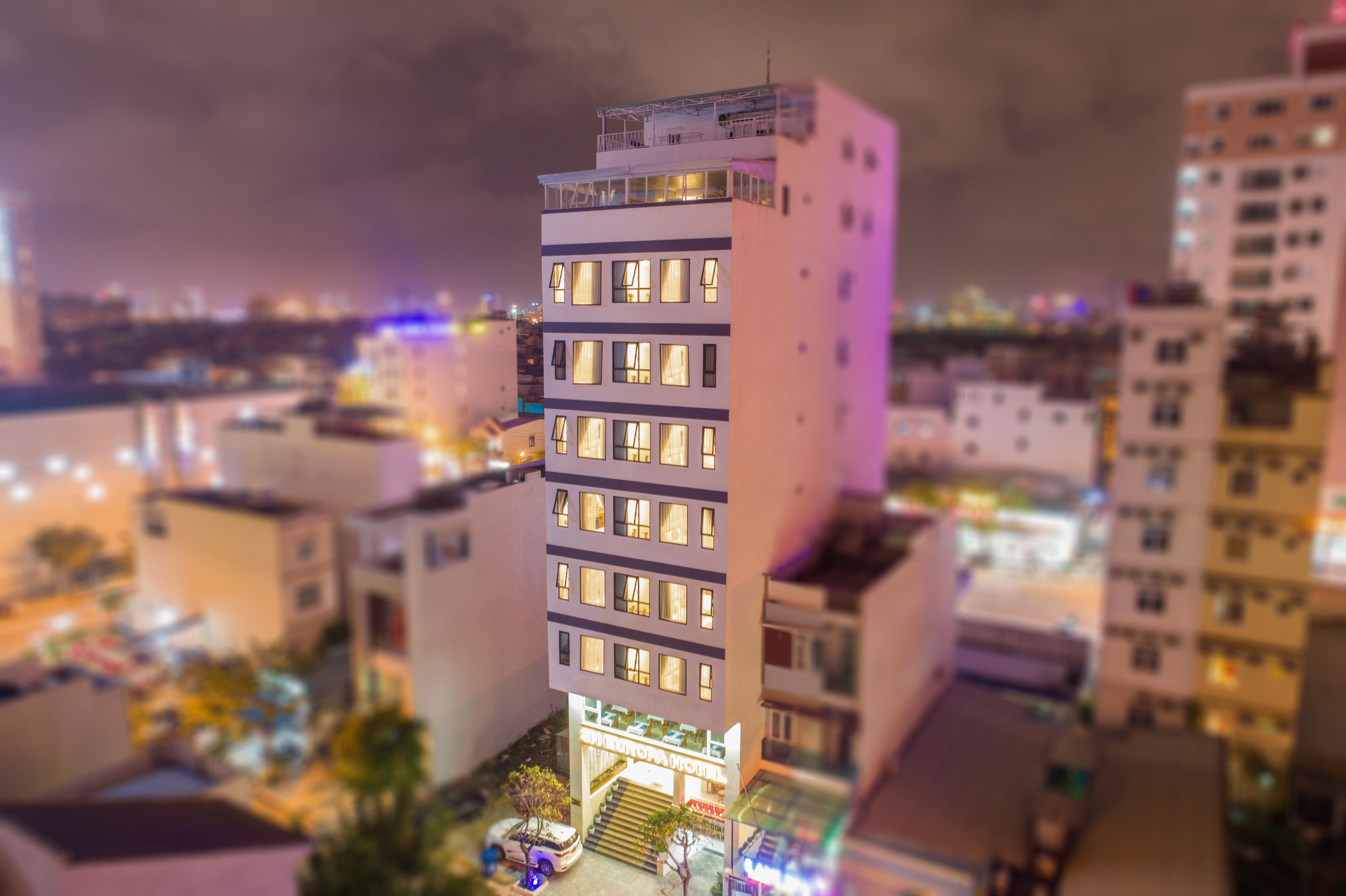 front of property – evening/night