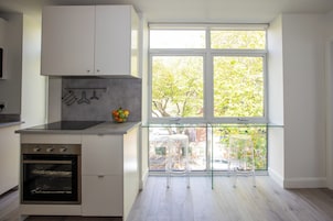 Economy Apartment, 1 Bedroom | Private kitchen | Full-sized fridge, microwave, oven, stovetop