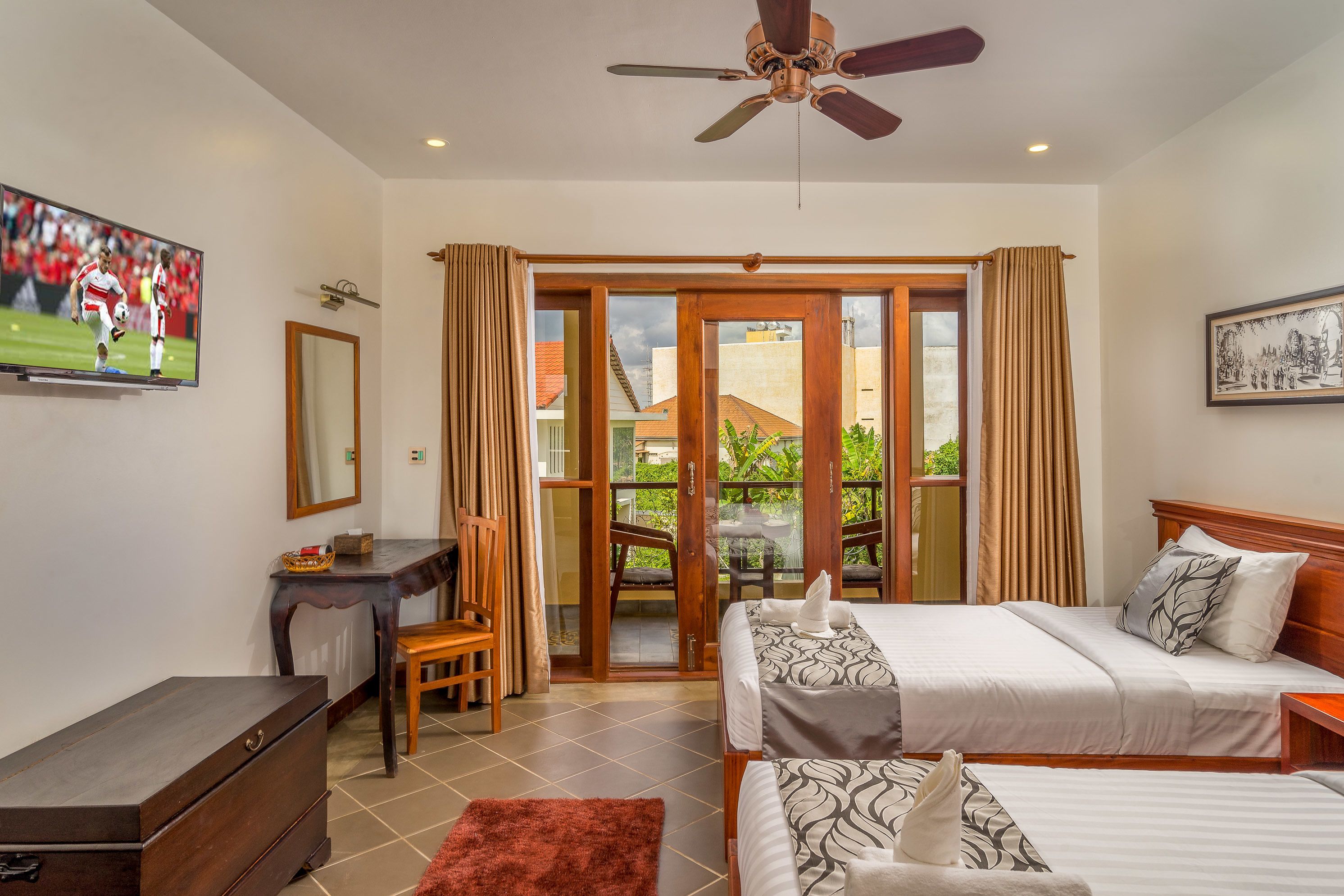 family room, balcony, pool view (connecting) | view from room