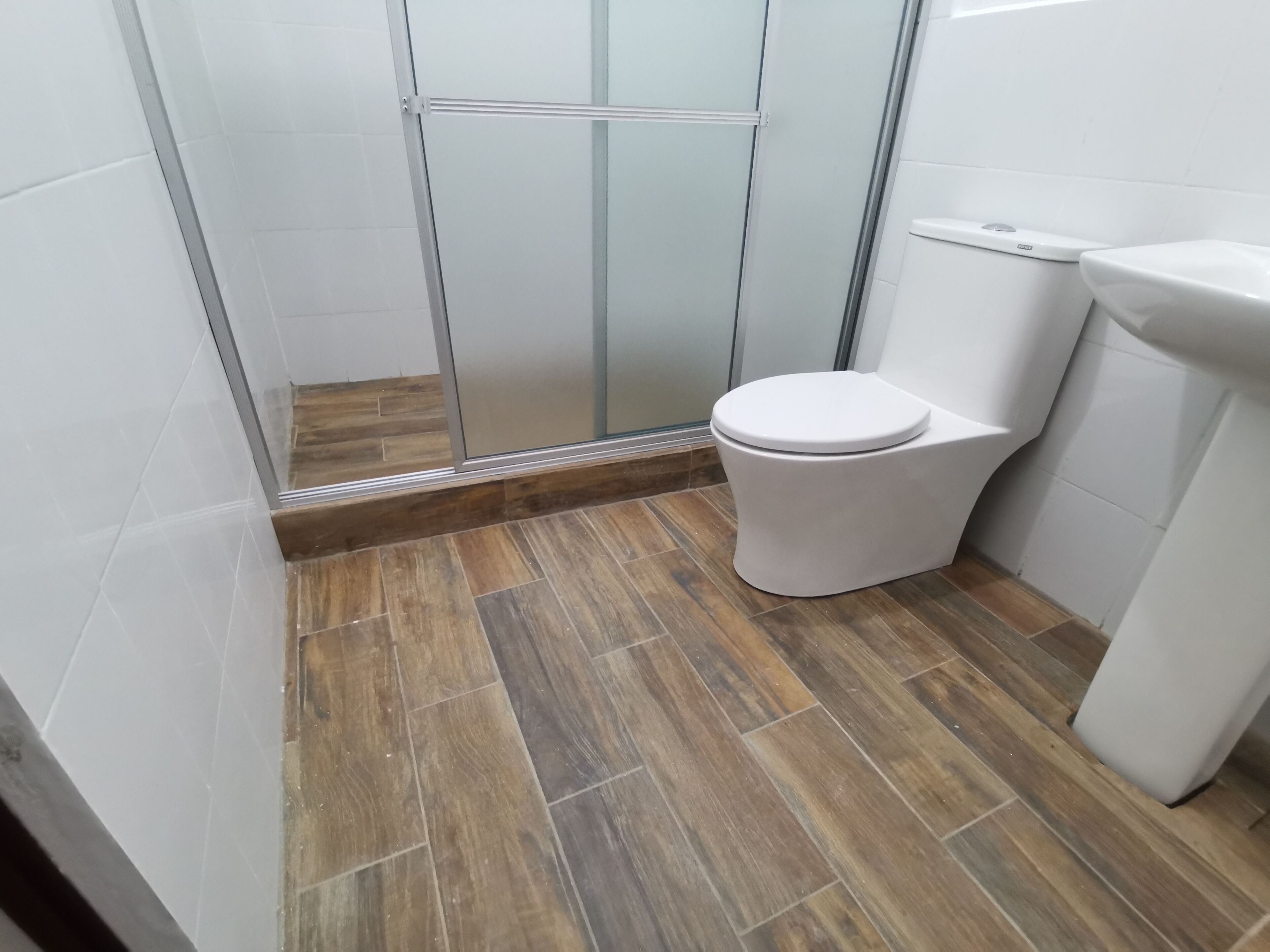 shower, towels, soap, shampoo