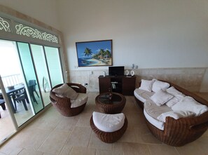 Apartment, 2 Bedrooms, Kitchen, Oceanfront | Living room | Flat-screen TV - Victorian Apartment D 3 Cabarete (Cabarete)