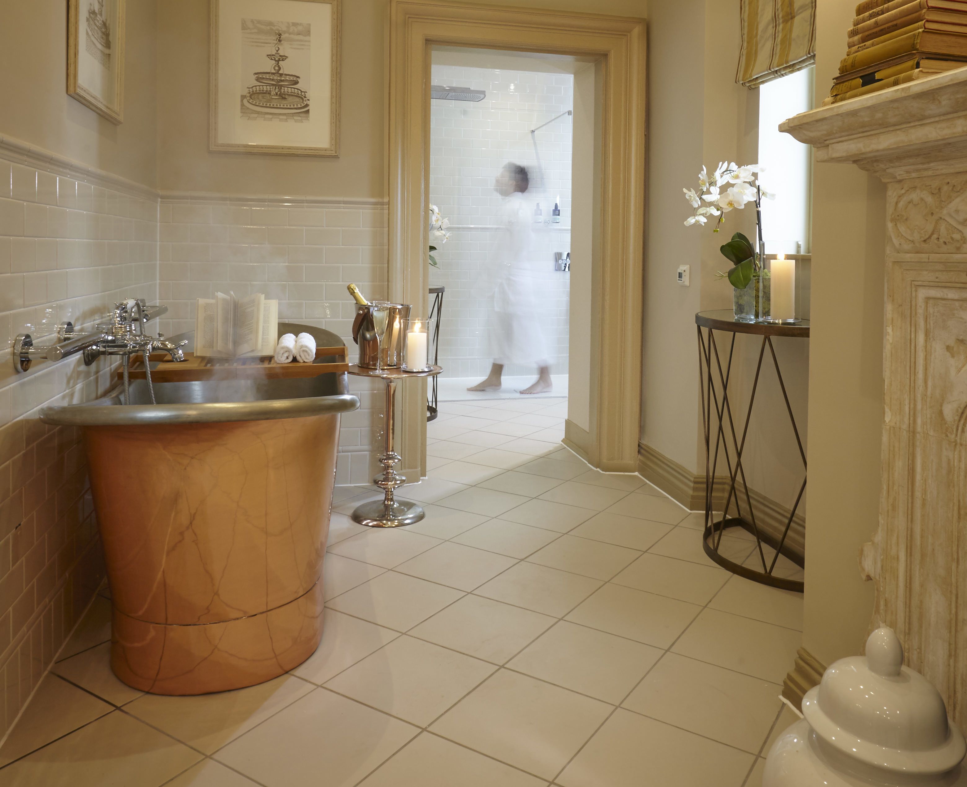 junior suite | bathroom | rainfall showerhead, free toiletries, hair dryer, bathrobes