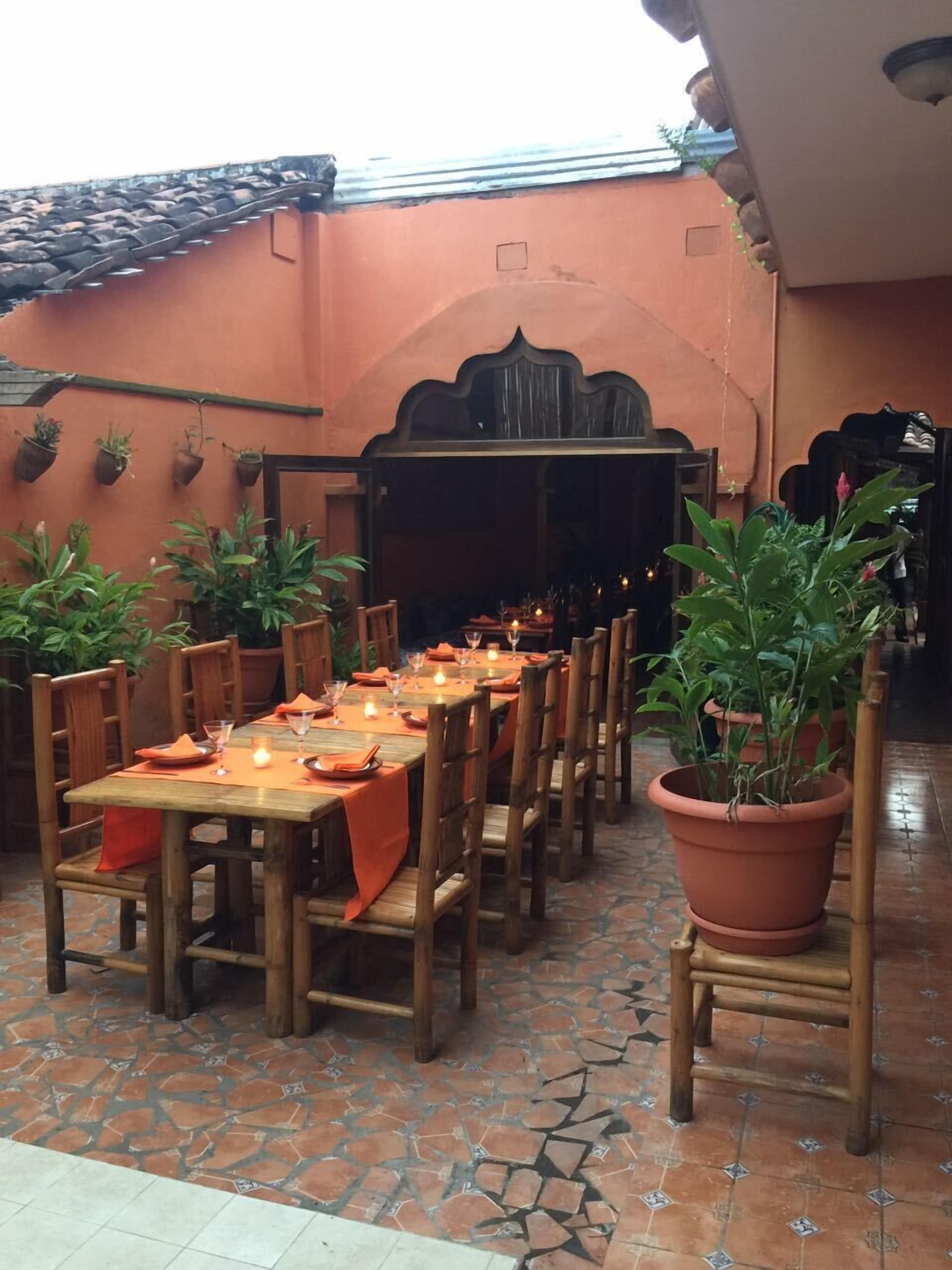 Outdoor banquet area