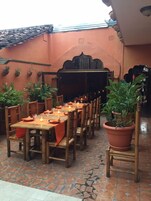 Outdoor banquet area