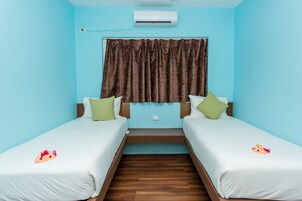 Family Apartment, 2 Bedrooms, Pool Access, Pool View | 2 bedrooms, in-room safe, desk, blackout drapes