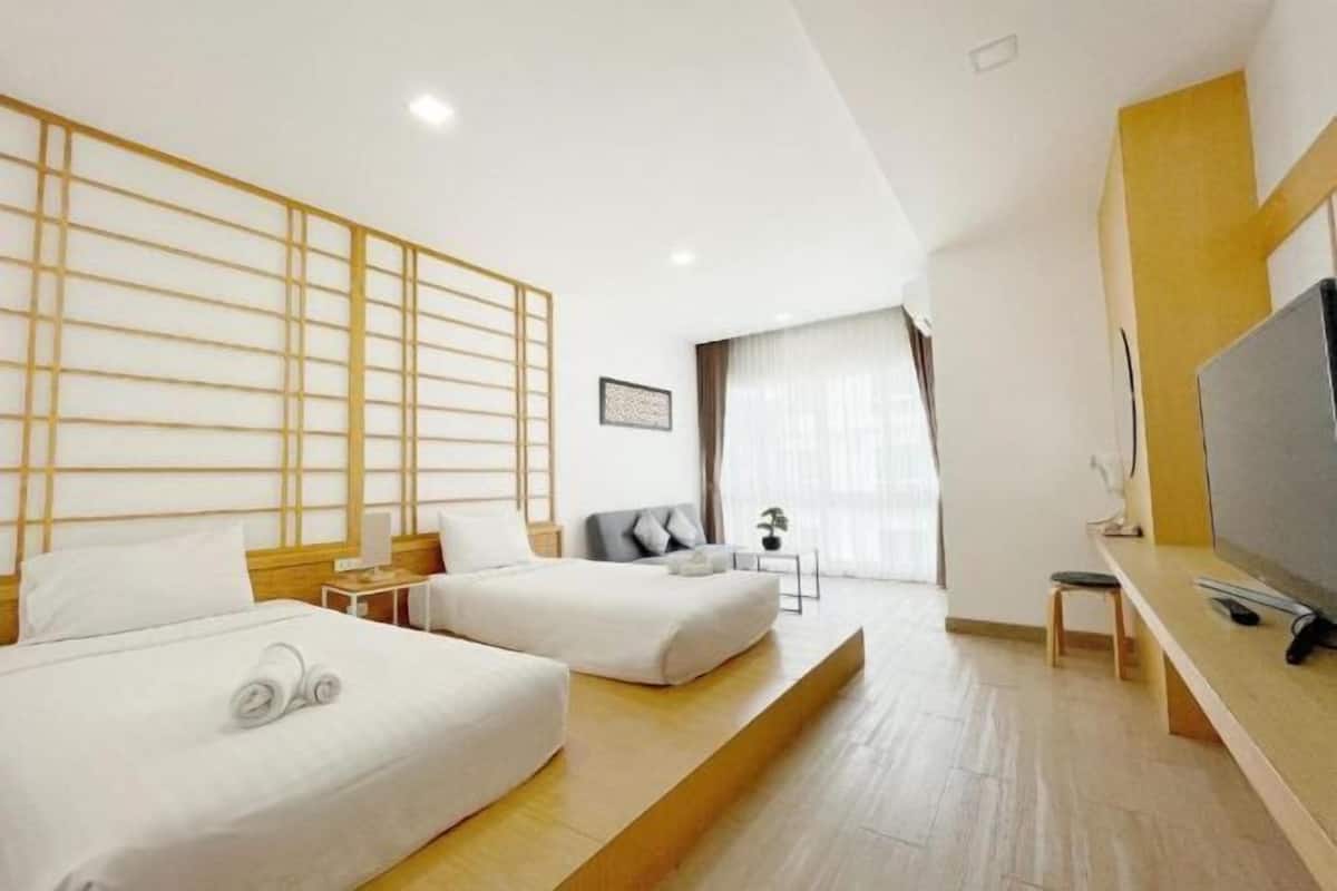 Minibar, desk, blackout drapes, iron/ironing board
