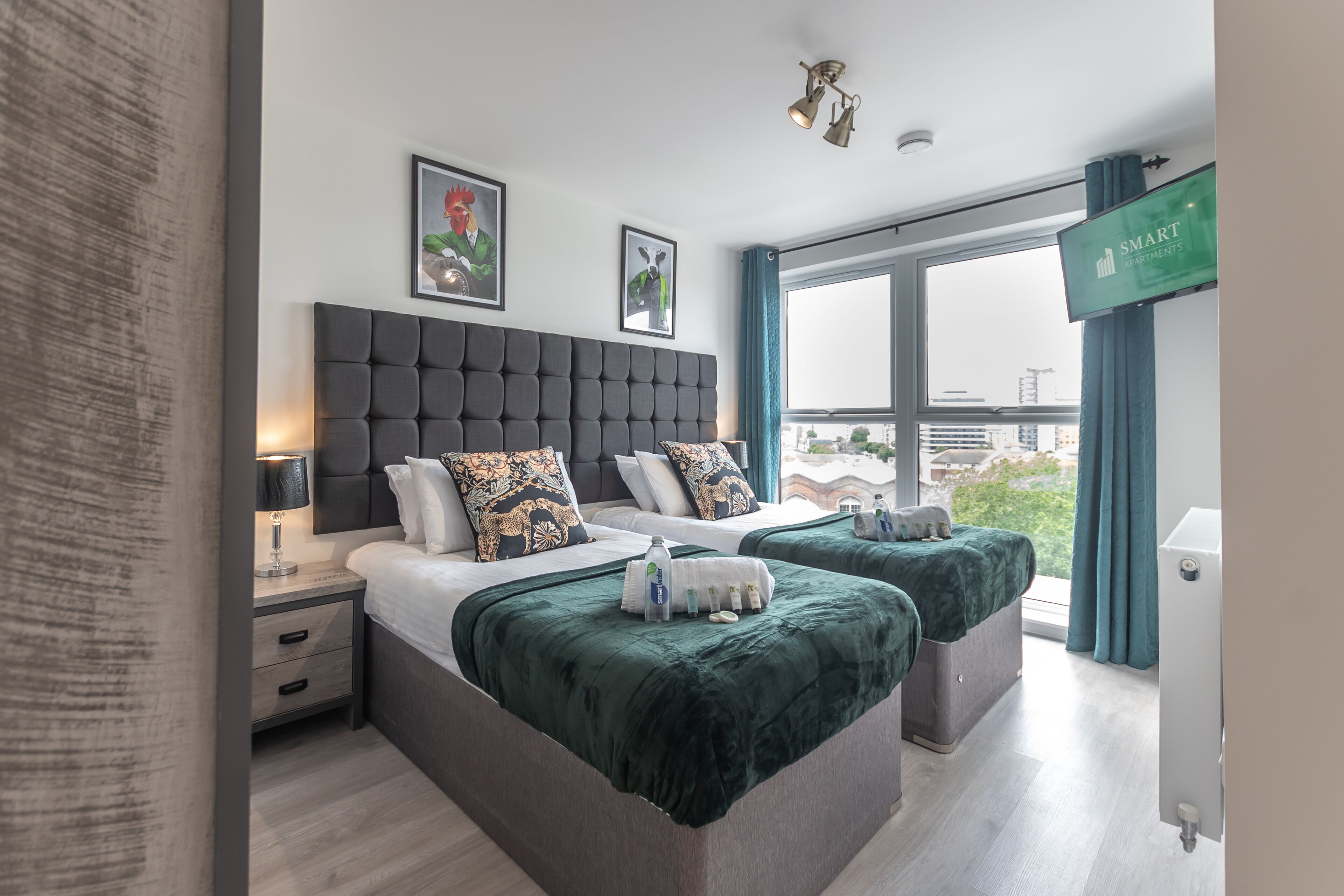 superior apartment, 2 bedrooms, city view | premium bedding, select comfort beds, individually decorated