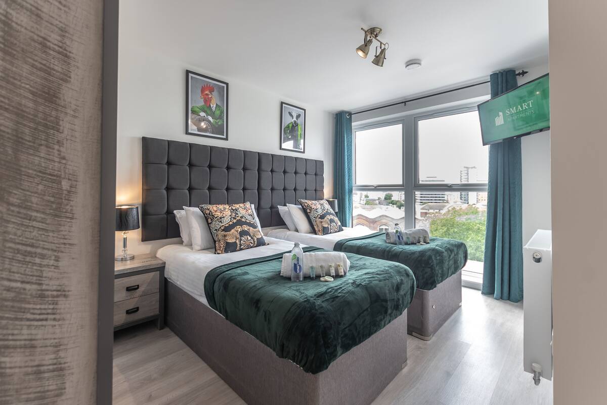 superior apartment, 2 bedrooms, city view | premium bedding, select comfort beds, individually decorated