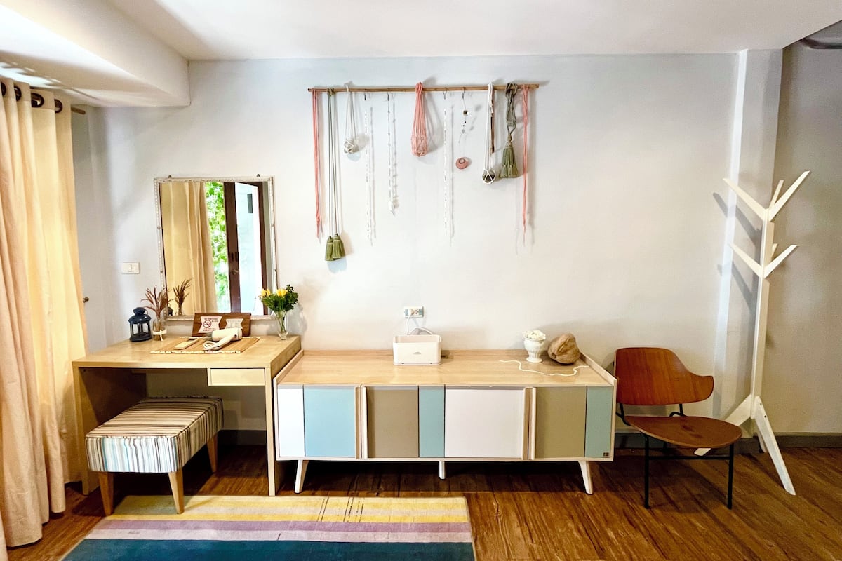 Chambre familiale double (5-Beach) | Literie de qualité, couette en duvet, bureau