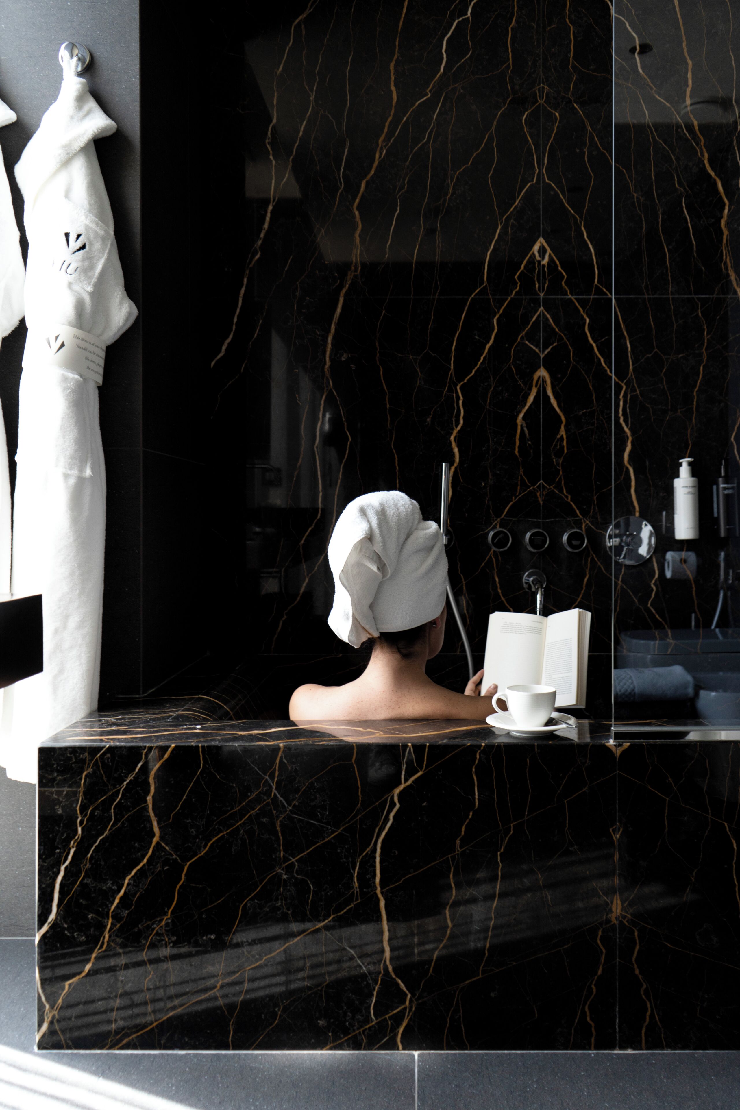 executive suite | bathroom | designer toiletries, hair dryer, bathrobes, slippers