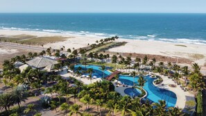 On the beach, kayaking
