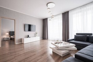 Superior-Apartment, 1 Doppelbett und Schlafsofa | Wohnzimmer