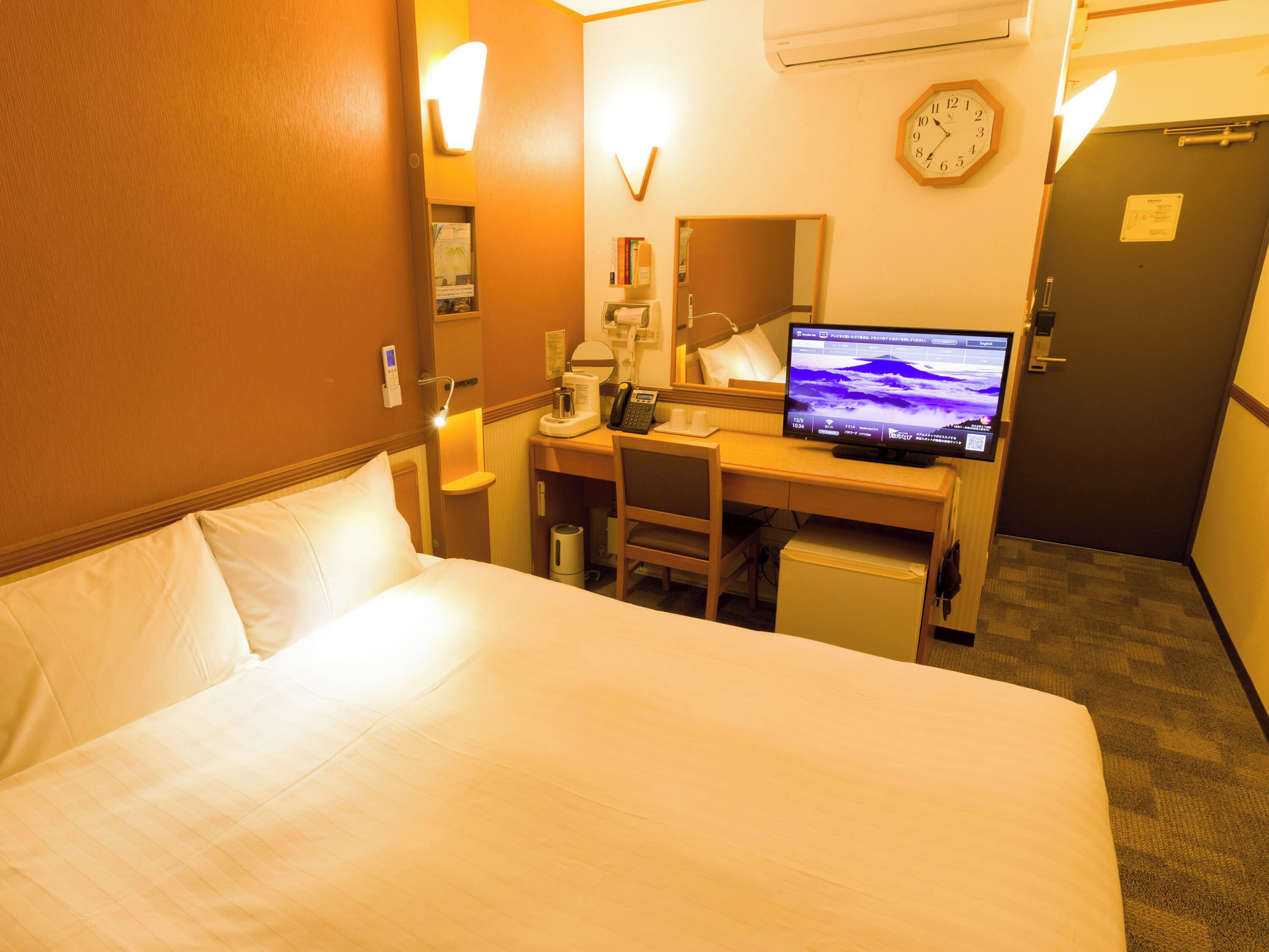 down duvets, desk, laptop workspace, blackout curtains