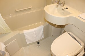 Ducha y bañera combinadas, zapatillas, bidé electrónico y toallas