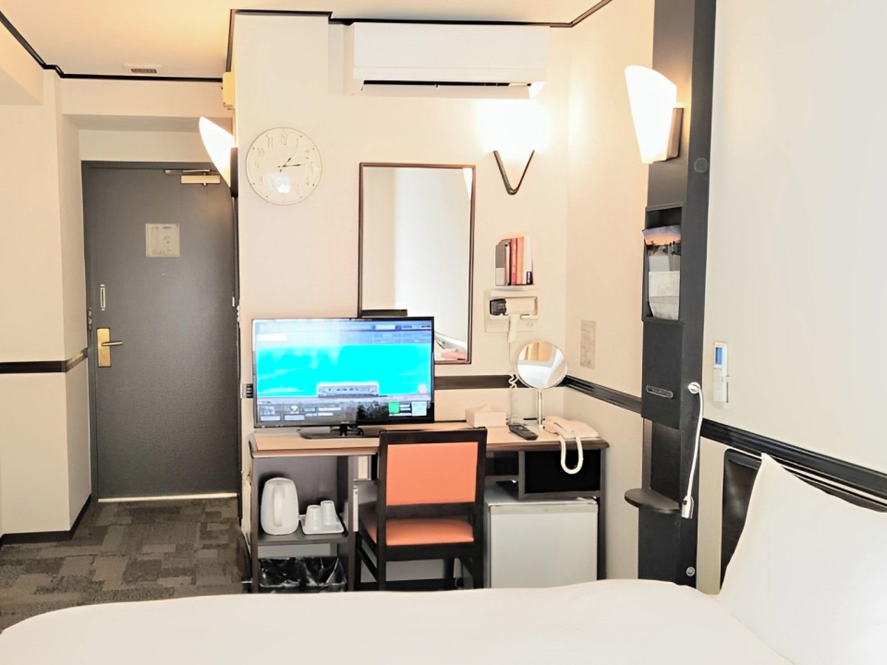 1 bedroom, desk, blackout curtains, iron/ironing board