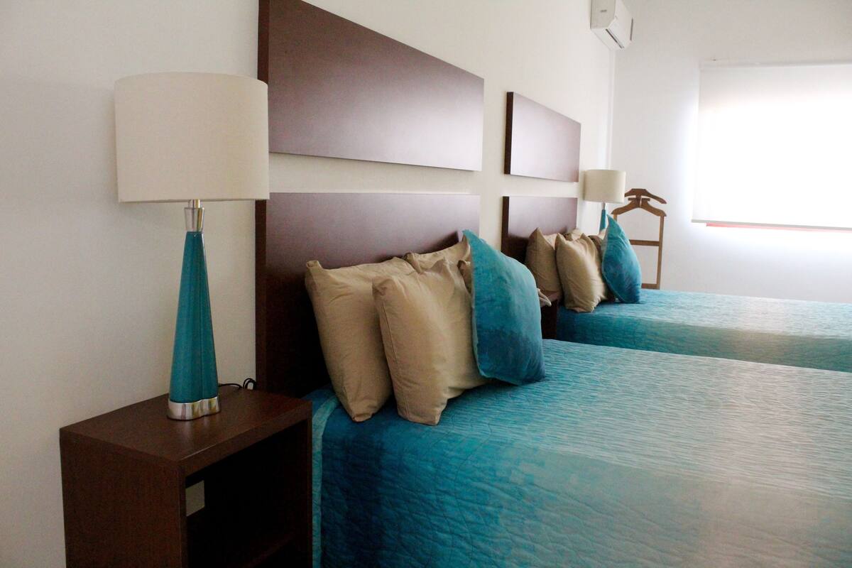 double room, 2 double beds | desk, iron/ironing board, free wifi, bed sheets