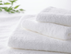 A stack of white towels.