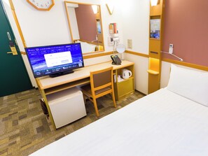 Desk, laptop workspace, free WiFi, bed sheets